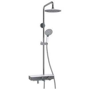 Душевой комплект с верхним душем и лейкой хром Wasserkraft A113.067.058.CH Thermo