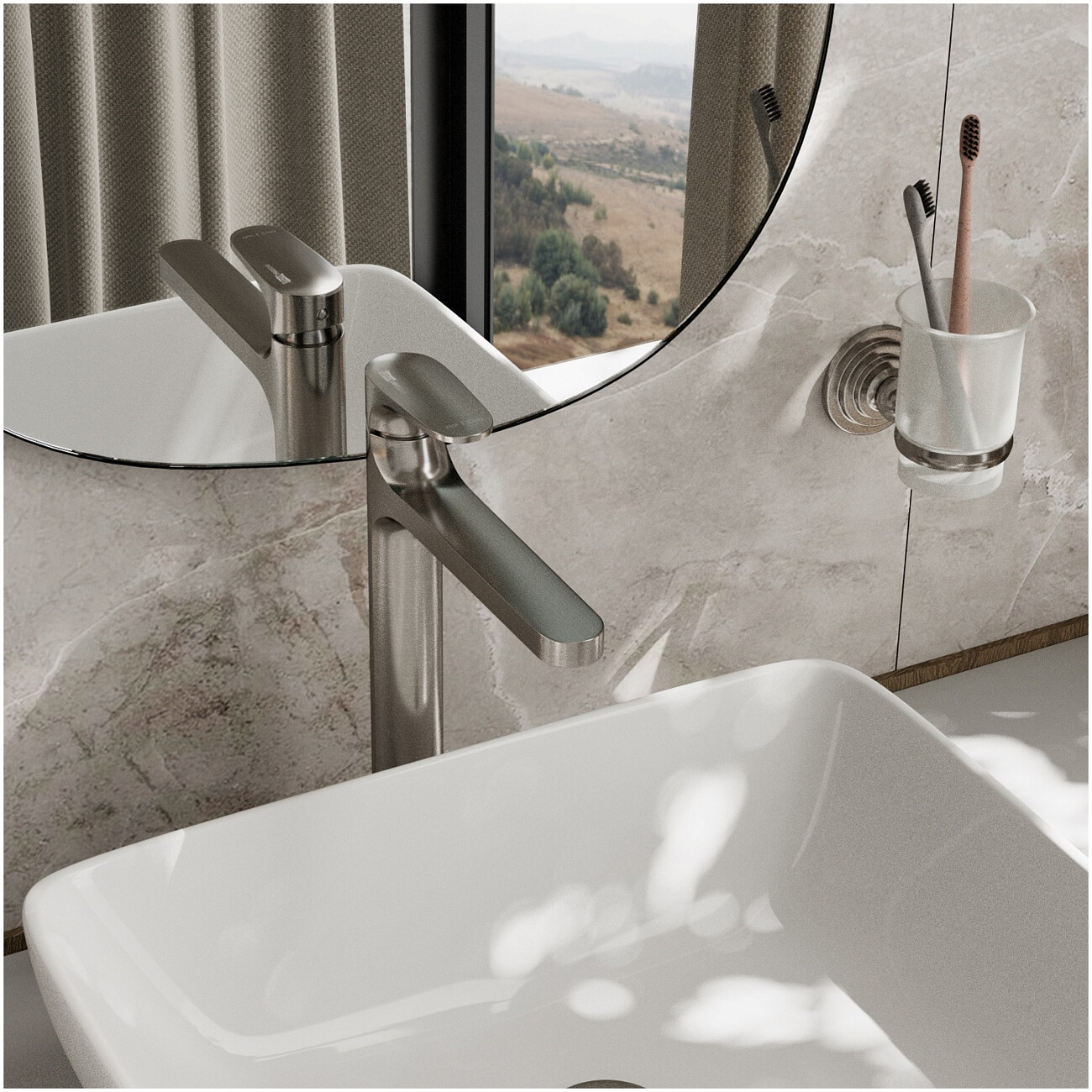 Смеситель для раковины из латуни никель Wasserkraft 1403H - изображение 4