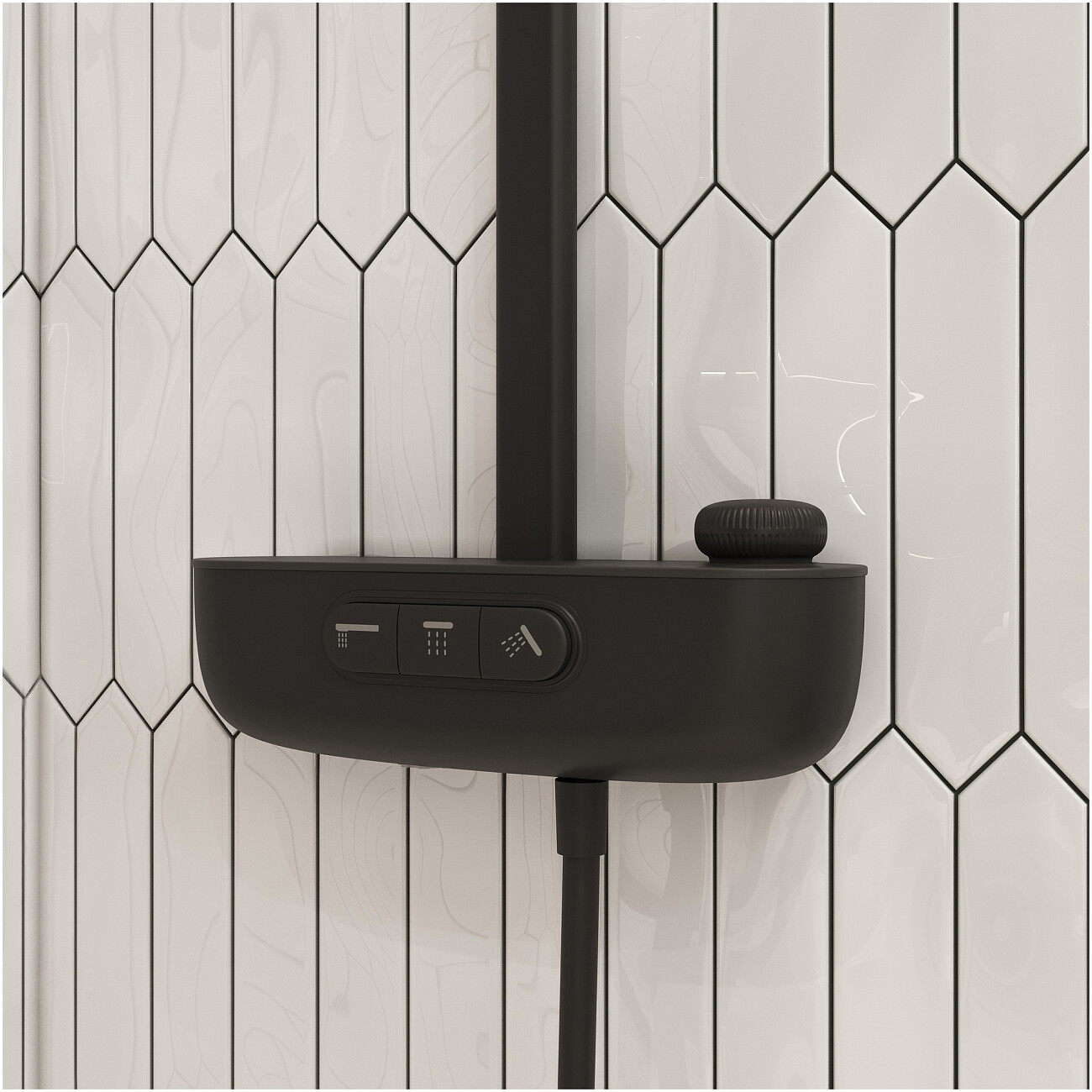 Душевая стойка с верхним душем черная Stworki "Гётеборг" S03170BK - изображение 10