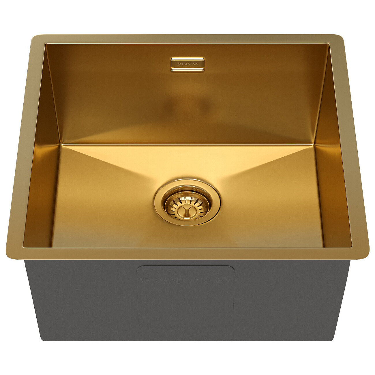 Кухонная мойка из нержавеющей стали 44х44 см брашированное золото Reflexion Como RX2044GD - изображение 3