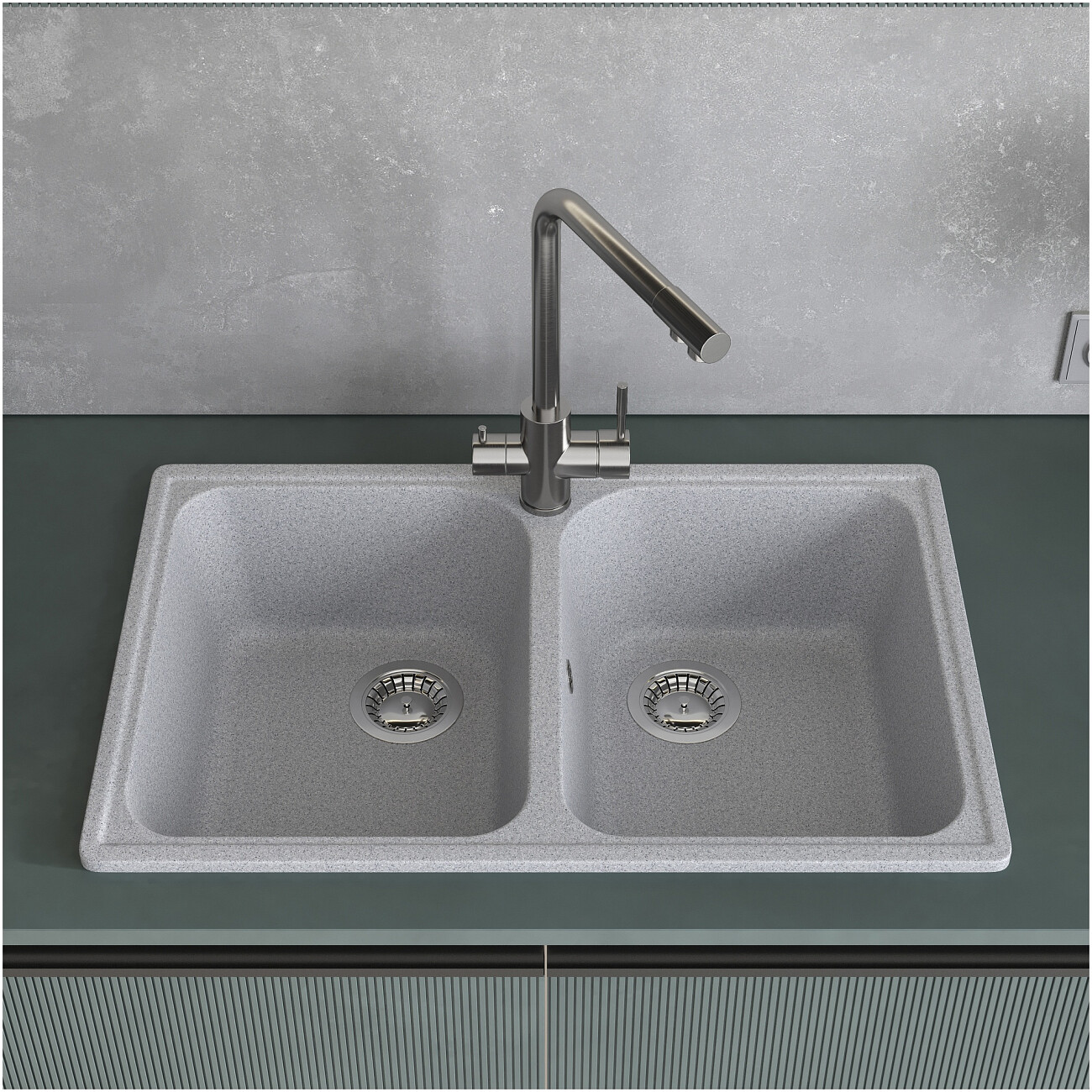 Мойка кухонная серая Domaci "Болонья" М-260-005 - изображение 7
