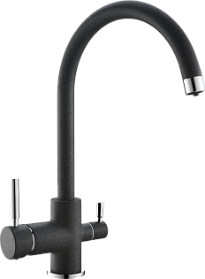 Смеситель для кухни однорычажный антрацит Domaci &quot;Солерно&quot; DC-3007