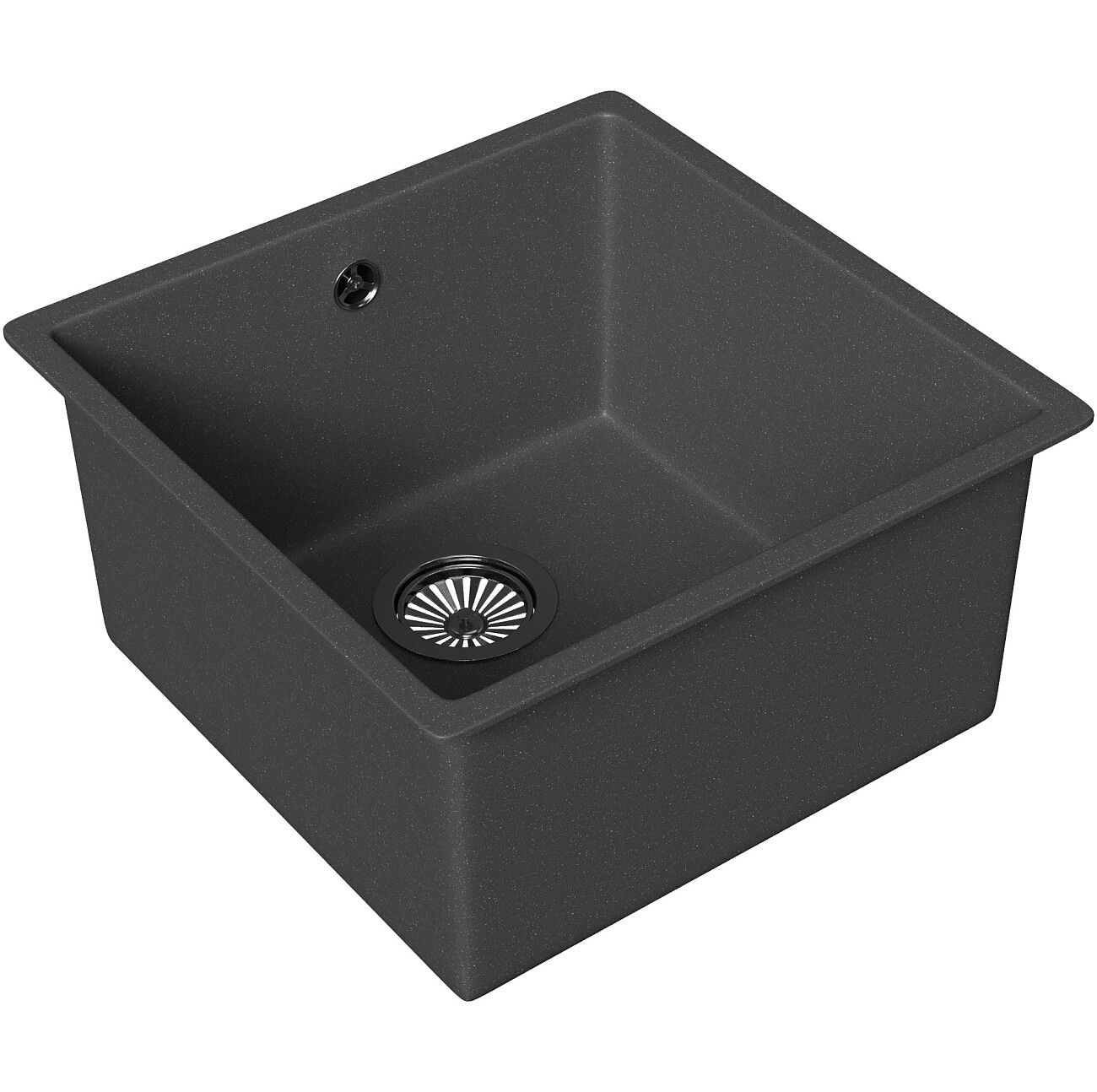 Мойка кухонная кварцевая квадратная 44 см серая Domaci "Римини" DG 44-503 - изображение 5