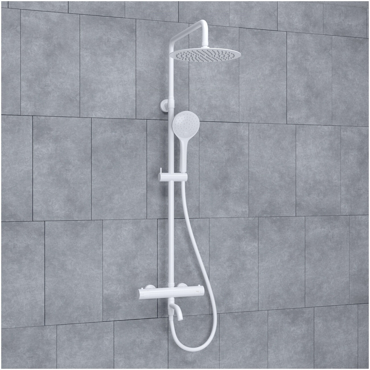 Душевой комплект с верхним душем и лейкой белый Wasserkraft A188.257.155.WM Thermo - изображение 2