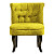 Кресло мягкое с деревянными ножками желтое Dawson