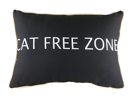 Подушка с надписью Cat Free Zone