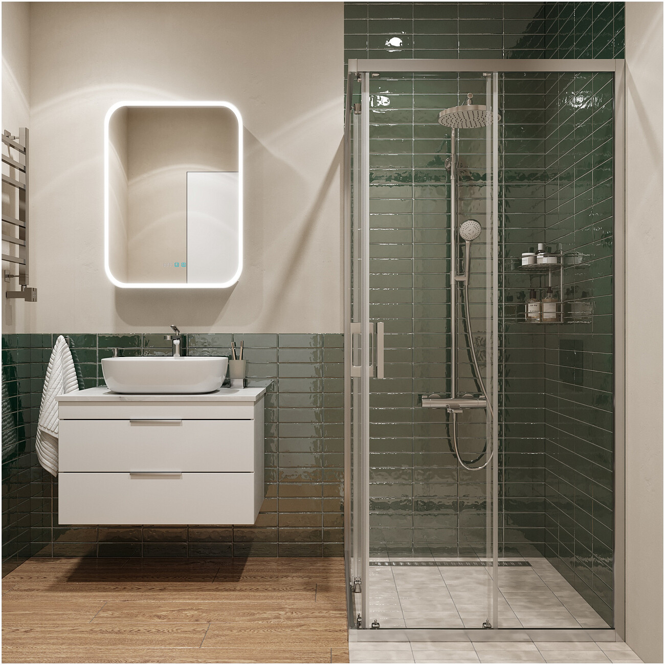 Душевой уголок прямоугольный 80х120 см хром Artemis Amata - изображение 4