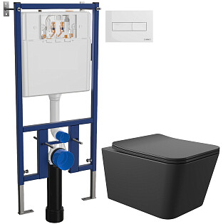 Унитаз подвесной Aqueduto Macio MAC0140 с инсталляцией Diwo 4501, с кнопкой белой 7320