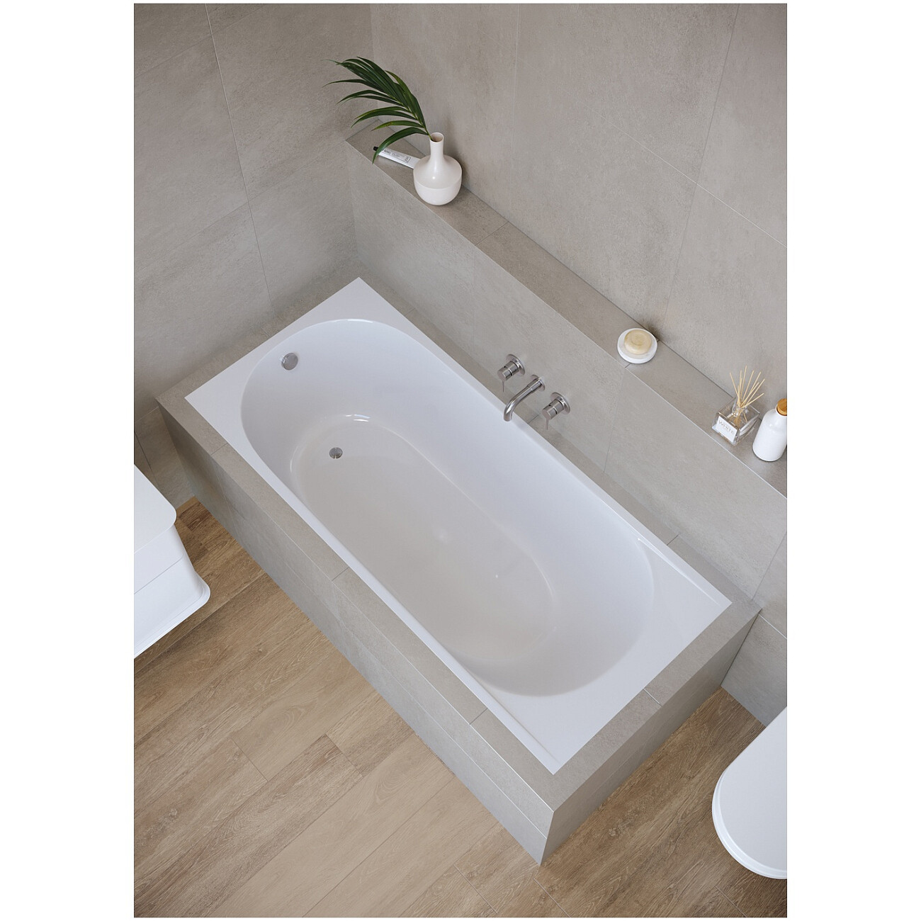 Ванна из литьевого мрамора 150x70 см белая Creto Fresh 20-1112 - изображение 6