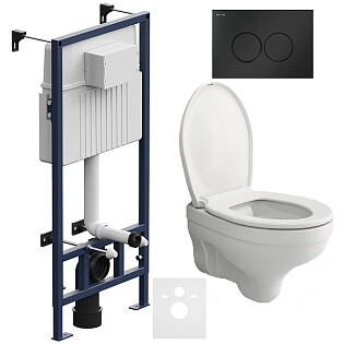 Унитаз белый Bocchi Taormina Pro Rimless 1451-001-0129 с инсталляцией Am.Pm ProC I012707.0138