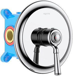 Смеситель для душа встраиваемый однорычажный хром Aquatek &quot;Классик&quot; AQ1566CR