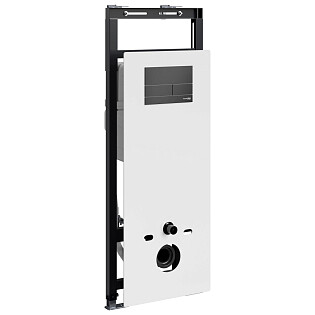 Инсталляция для унитаза с кнопкой смыва черной Wasserkraft Salm 27TLT.010.ME.WH.MB04