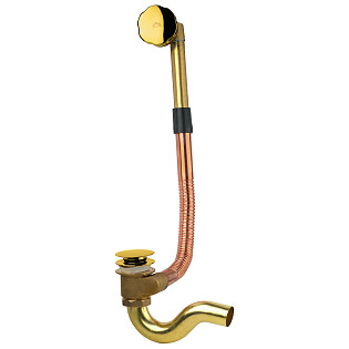 Слив-перелив для ванны автомат круглый золотой Timo 8004 gold