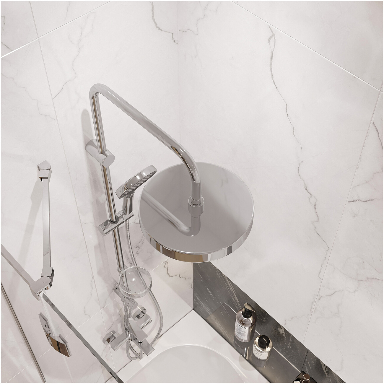 Душевая стойка с верхним душем хром Stworki "Монтре" S30180CR - изображение 8