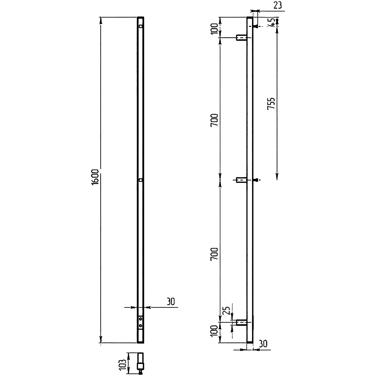 Полотенцесушитель электрический 160х3 см черный Ewrika "Пенелопа" P1 4657801249297 - изображение 2