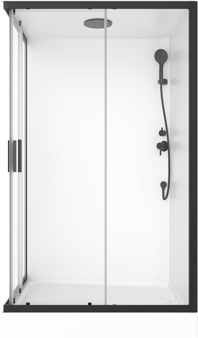 Душевая кабина прямоугольная с низким поддоном 90х120 см черная, белая Stworki "Эстерсунд"  - изображение 8