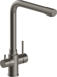 Смеситель для кухни из нержавеющей стали вороненая сталь Domaci &quot;Равенна&quot; DM-020822-GM