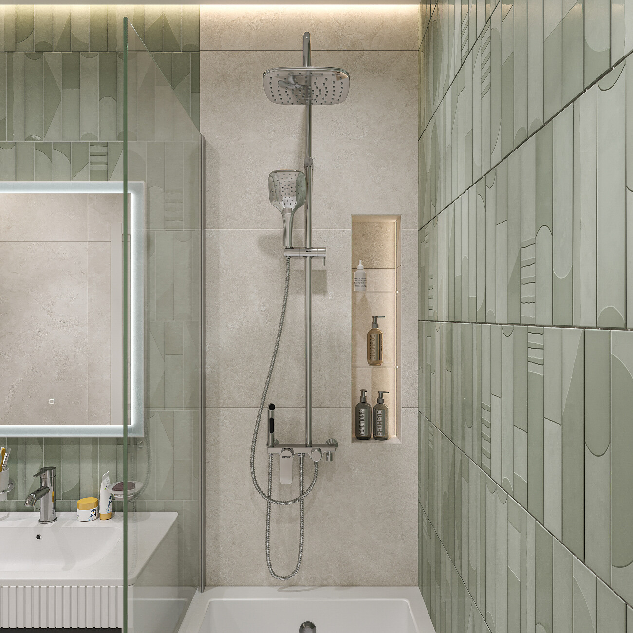 Душевой комплект с верхним и гигиеническим душем хром Stworki "Хаммель" HFXAM78000 - изображение 3