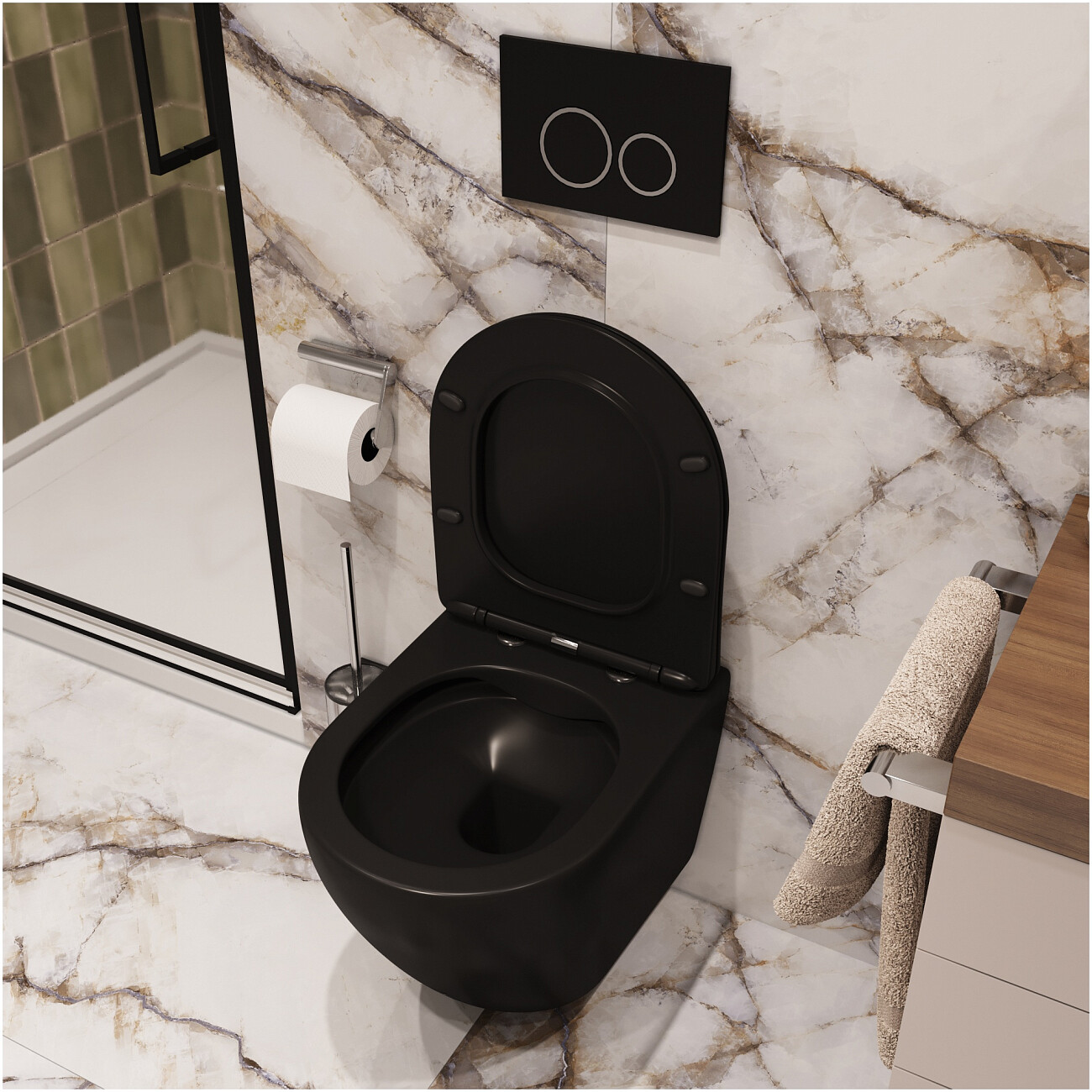 Унитаз подвесной безободковый черный матовый Cerutti SPA Ticino Aria MB CT8918 - изображение 12