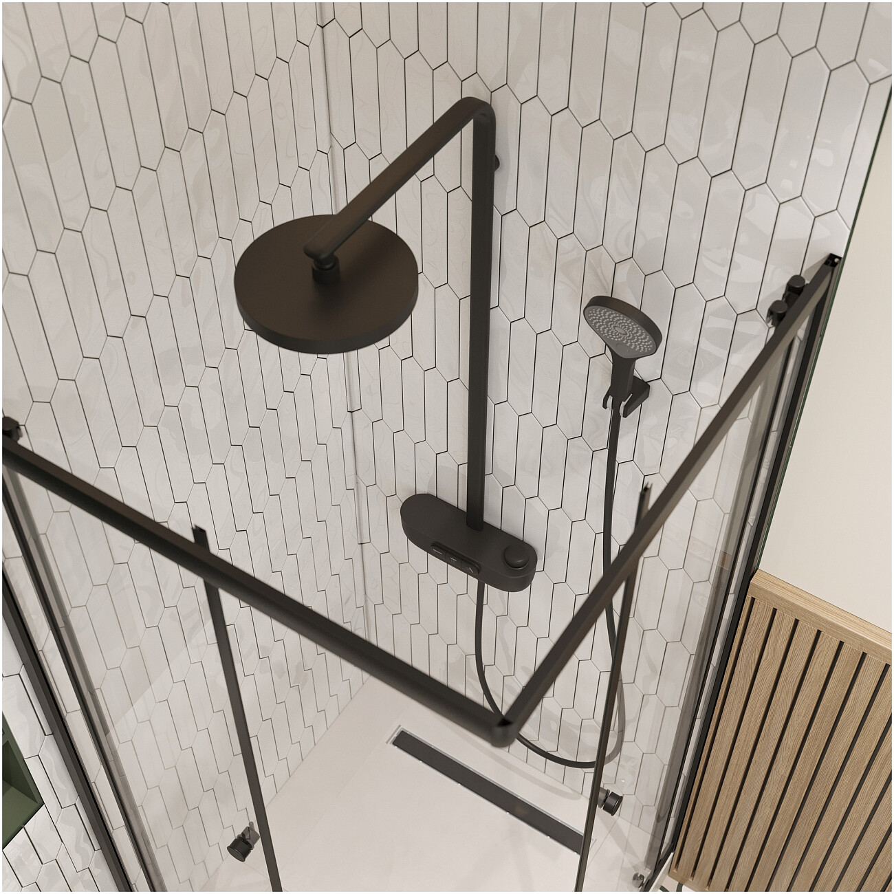 Душевая стойка с верхним душем черная Stworki "Гётеборг" S03170BK - изображение 9