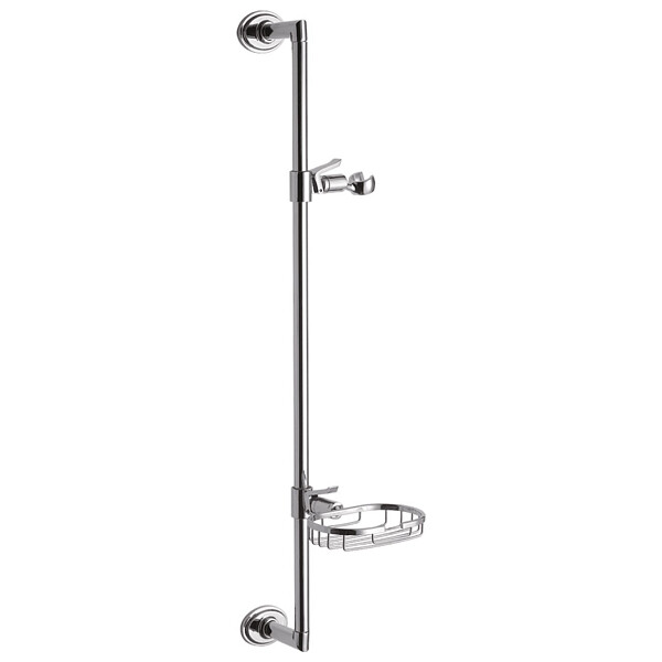 Штанга для душа с мыльницей и держателем 72 см хром D-Lin D63561 - изображение 1