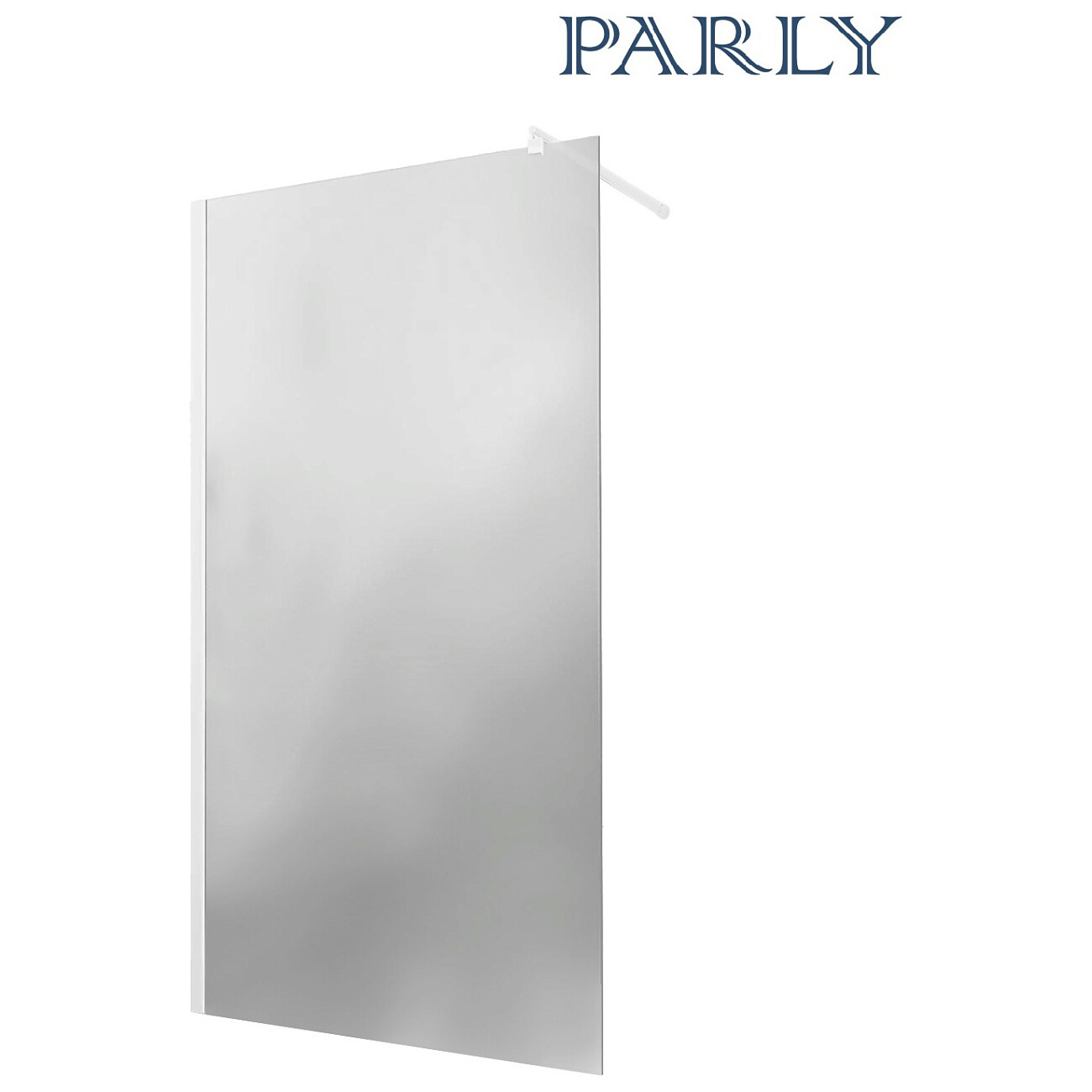 Душевая перегородка с держателем 100х190 см прозрачная, белая Parly T100F - изображение 3