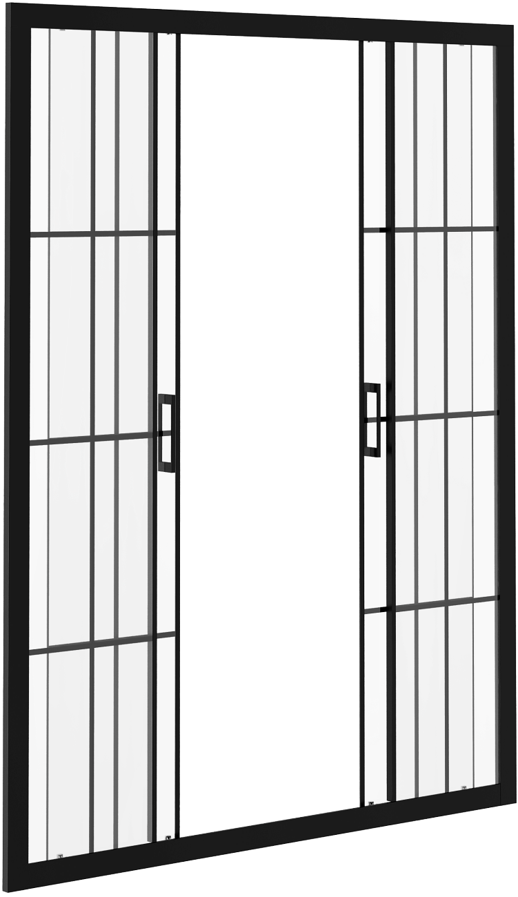 Душевая дверь в нишу раздвижная 140х180 см прозрачная, черная Diwo "Калуга" DS-KA-140-BL - изображение 7