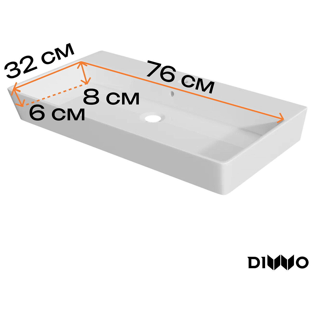 Раковина мебельная 45х80 см белая Diwo "Архангельск 80" VG 0080 - изображение 10
