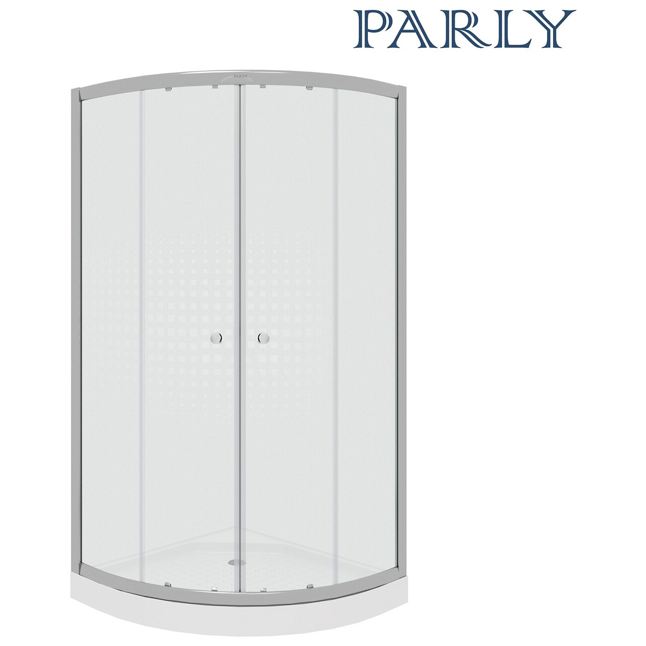 Душевой уголок четверть круга с низким поддоном 90х90 см хром Parly Z9111 - изображение 3
