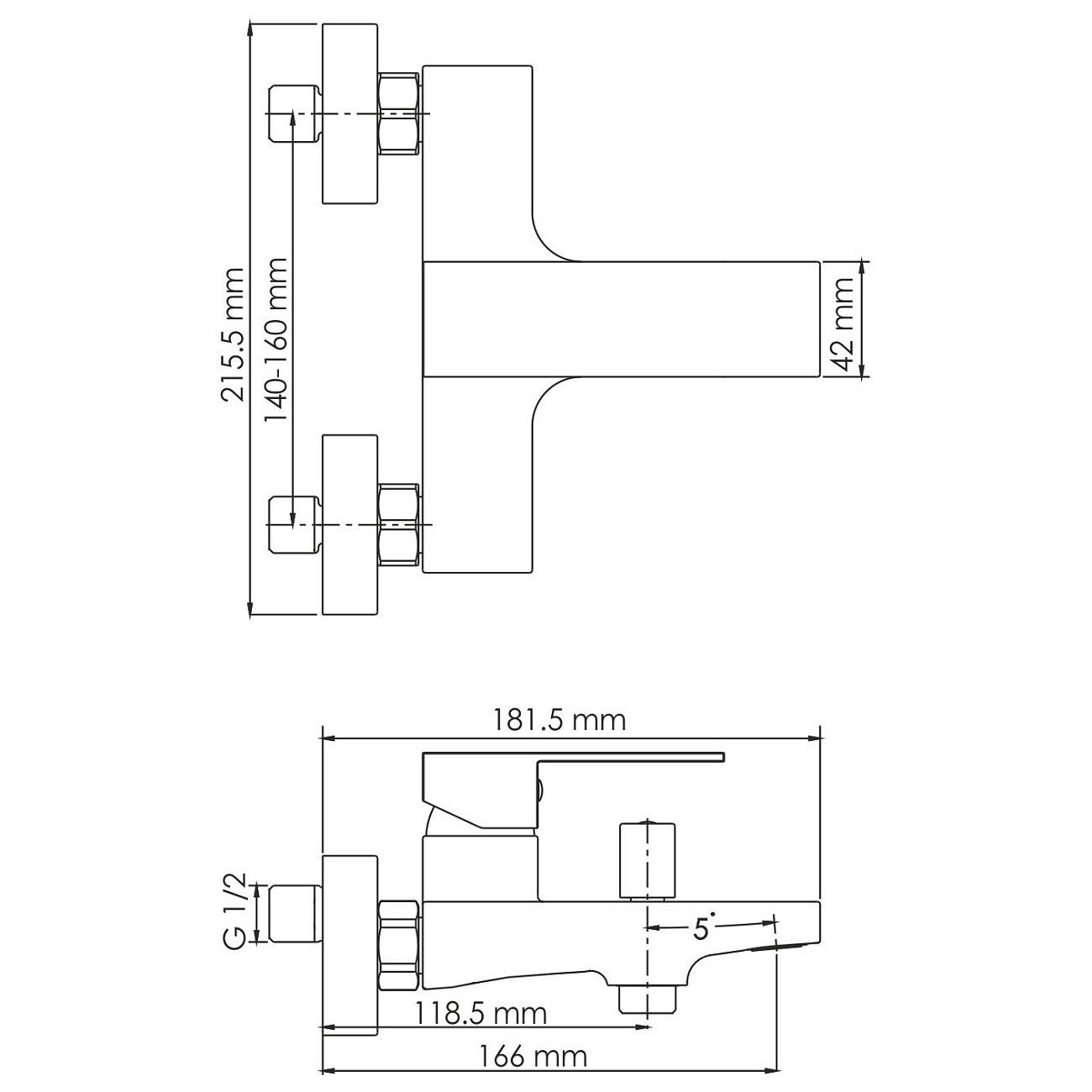 Душевой комплект с лейкой и коротким изливом черный Wasserkraft Abens 2001 - изображение 8