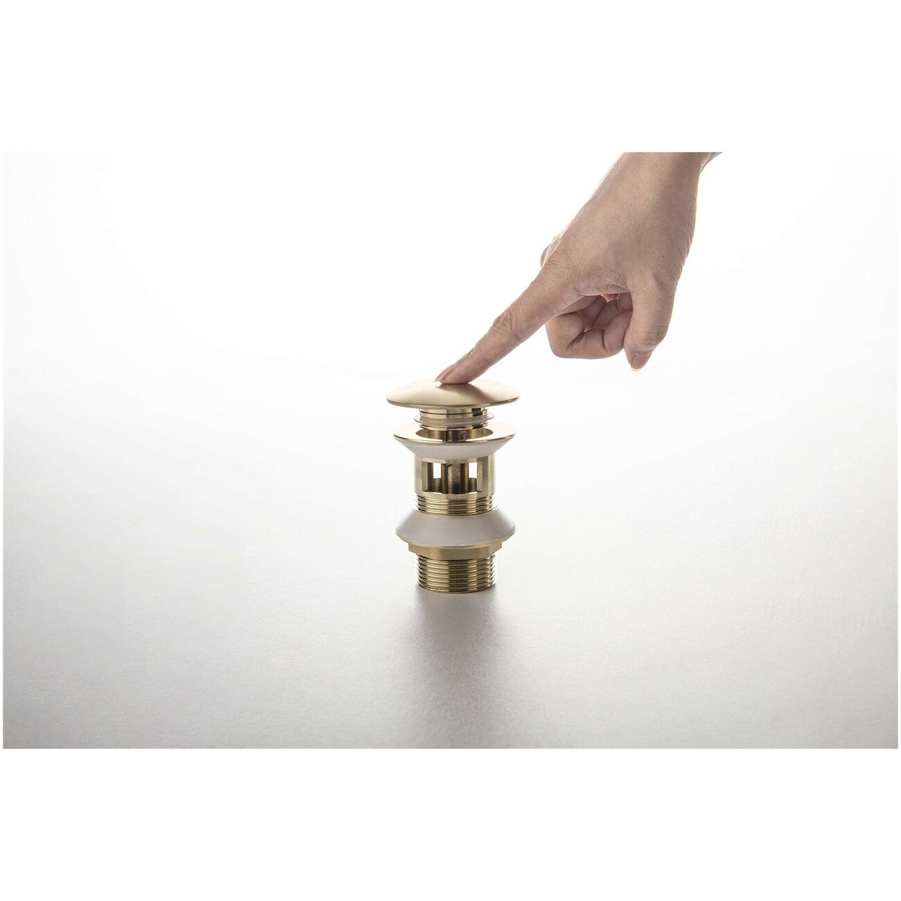 Донный клапан для раковины клик-клак шлифованное золото Aquatek AQ6002BG - изображение 3