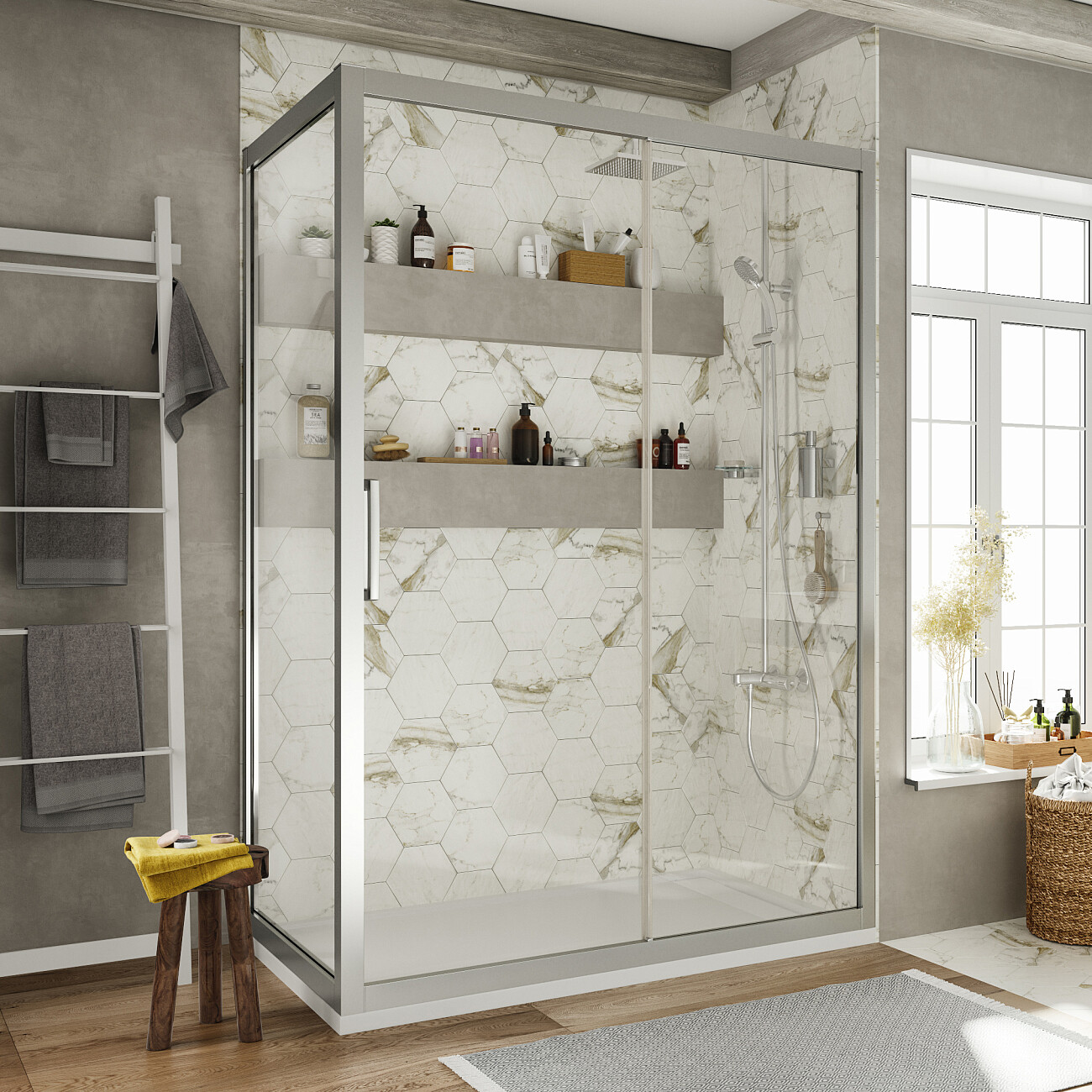 Душевой уголок 120x90 см с поддоном хром Stworki "Эстерсунд" 3GW013TTKK000 - изображение 2