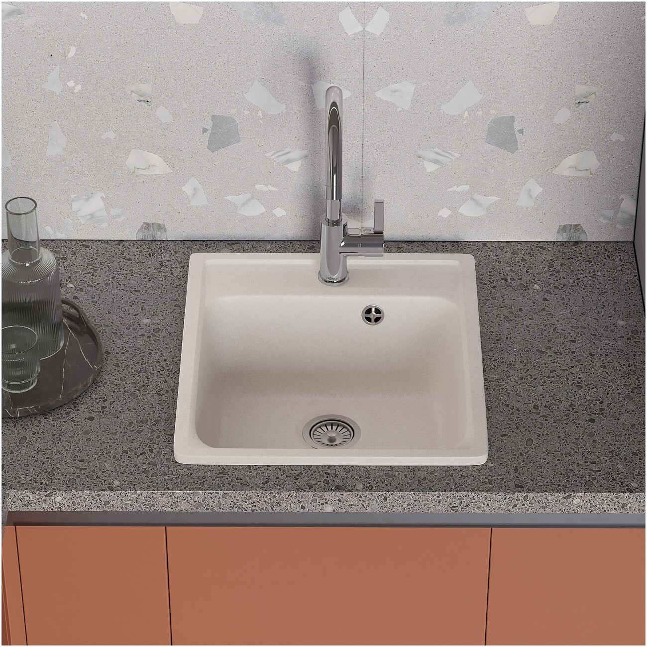Мойка кухонная кварцевая туман Domaci "Савона" QB 430 - изображение 3