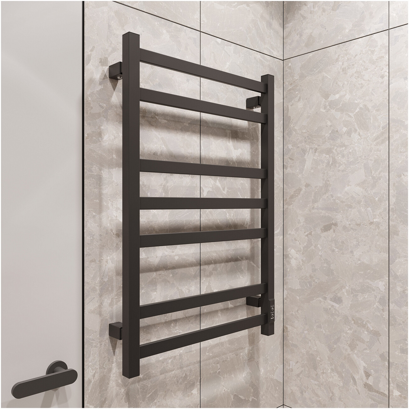 Полотенцесушитель электрический с терморегулятором 50х80 см черный Ewrika "Пенелопа" V7 - изображение 9