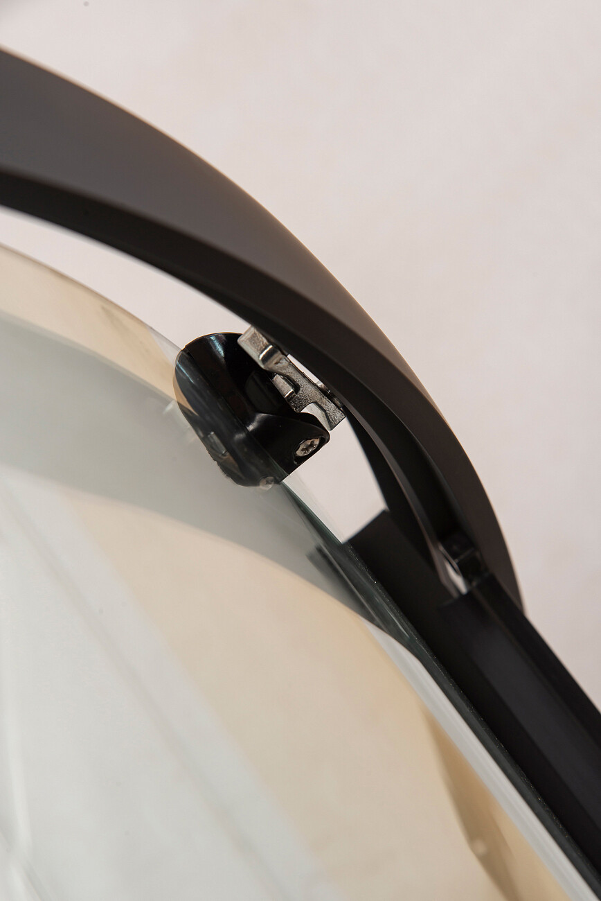 Душевой уголок четверть круга 100х100 см черный Diwo "Смоленск" SM01-100TB-G - изображение 2