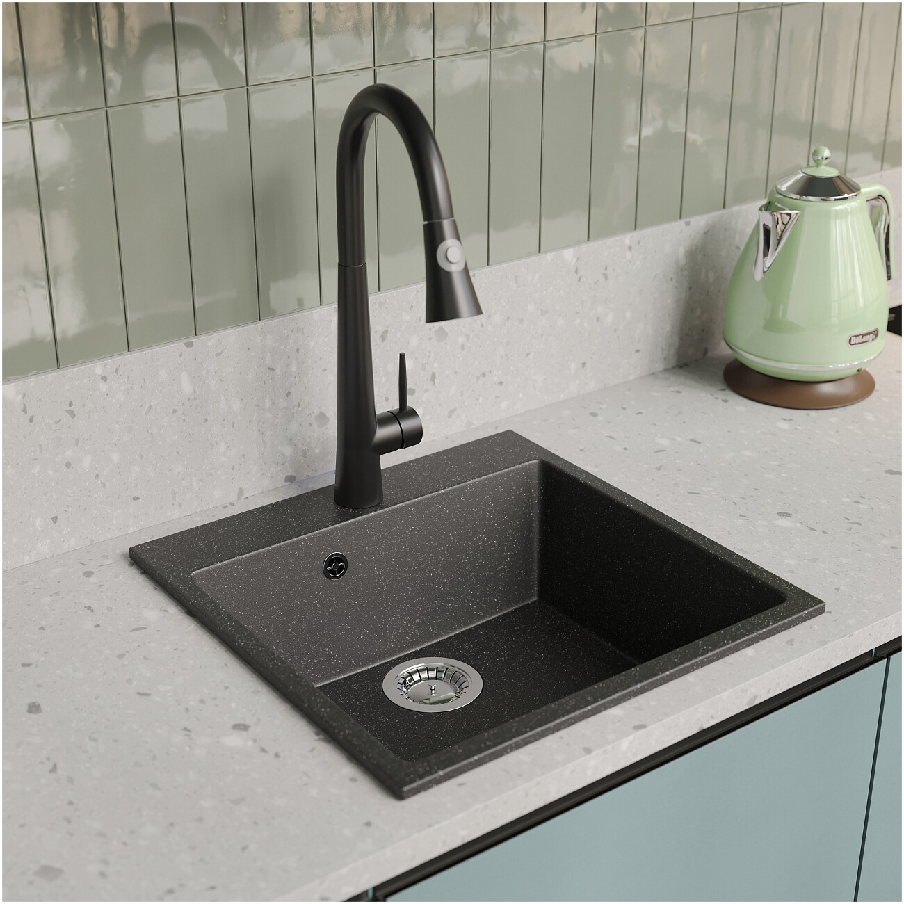Мойка кухонная антрацит Domaci "Болонья" М-42-007 - изображение 7