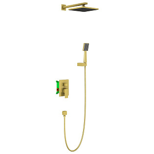 Душевой комплект встроенный с тропическим душем золотой Timo Selene SX-2069-17SM