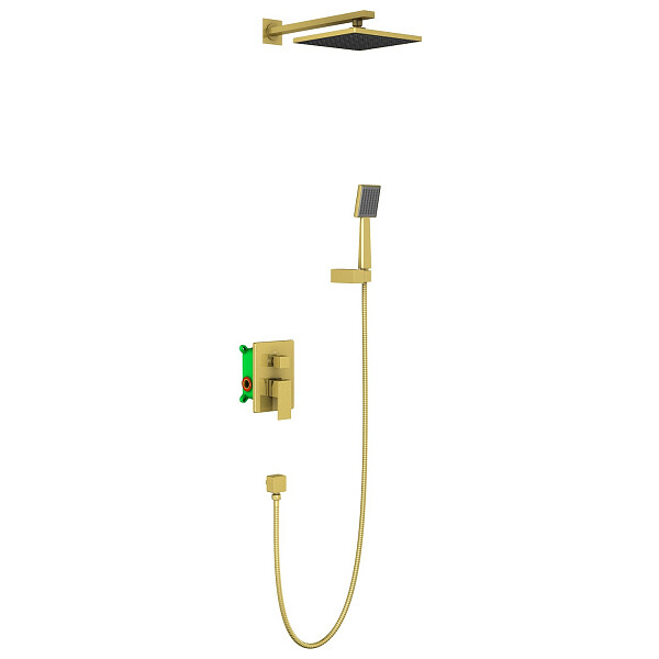 Душевой комплект встроенный с тропическим душем золотой Timo Selene SX-2069-17SM - изображение 1