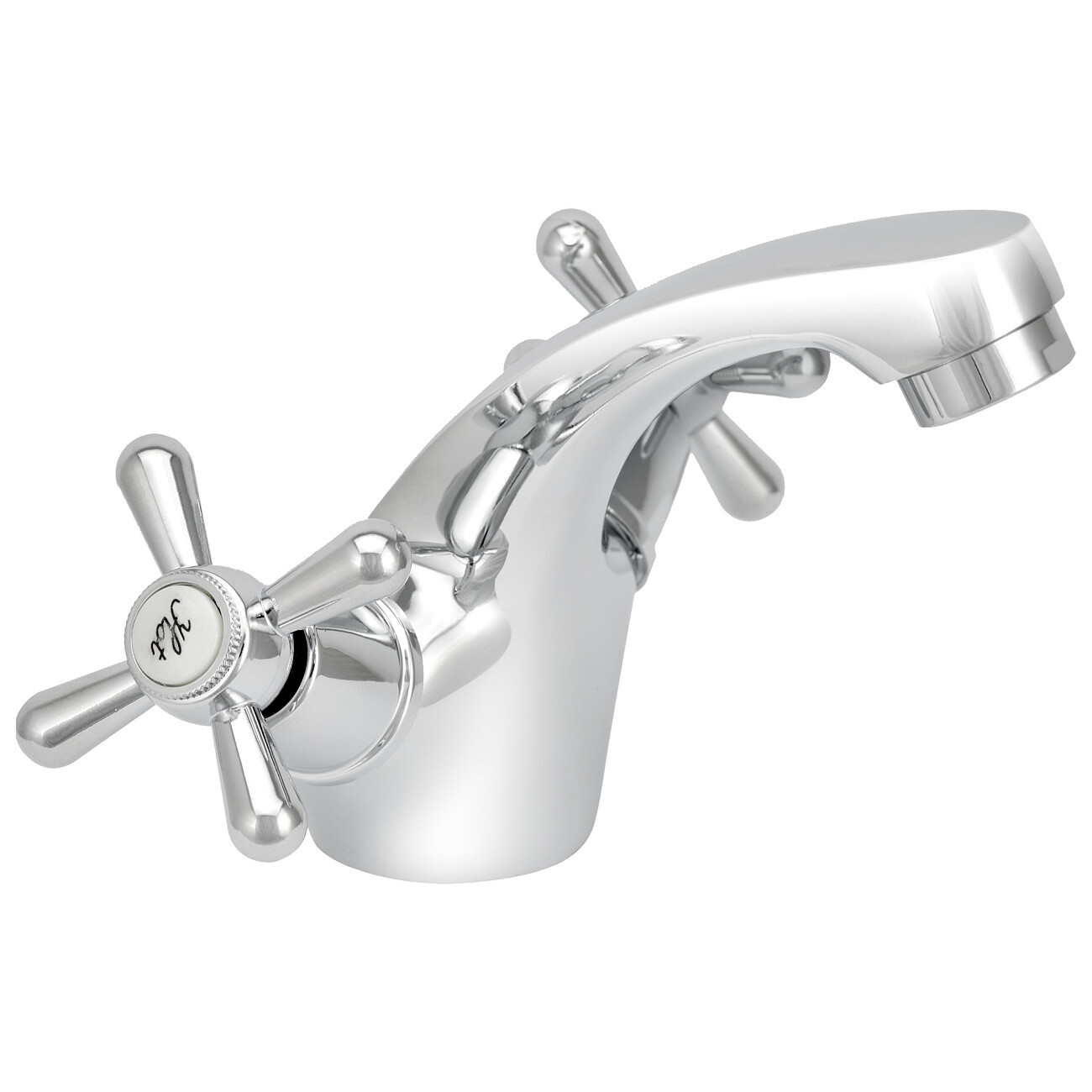 Смеситель для раковины латунный двухвентильный с литым изливом хром Istok life Luxe 0402.979 - изображение 4