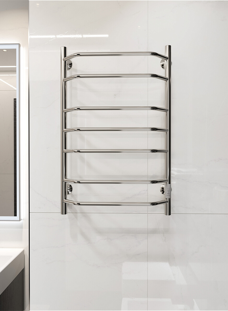 Полотенцесушитель электрический 80х50 см хром Ewrika "Сафо БР3" - изображение 3