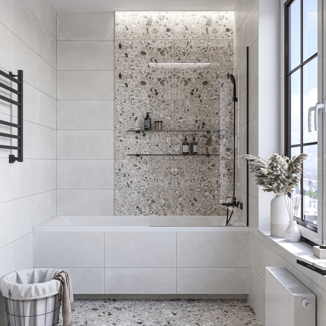 Штора на ванну неподвижная 80х150 см прозрачная, черная Diwo "Ростов" 4GW013 - изображение 4