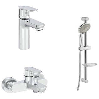 Душевой комплект с лейкой, смесителем для раковины и ванны хром VitrA Flow Soft A42301EXP