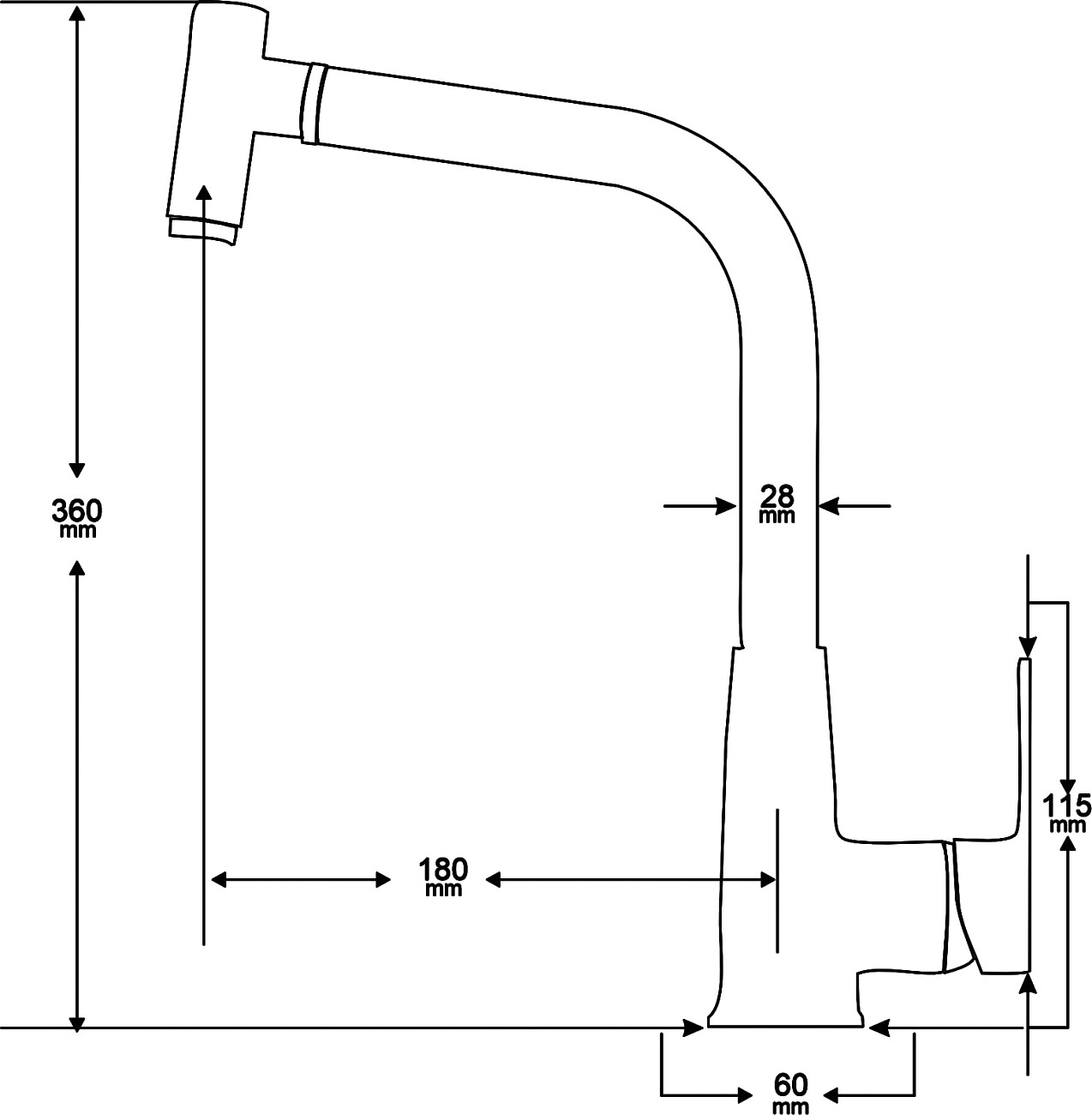 Смеситель для кухни с выдвижным изливом хром Mega Life MG-TK09 - изображение 3