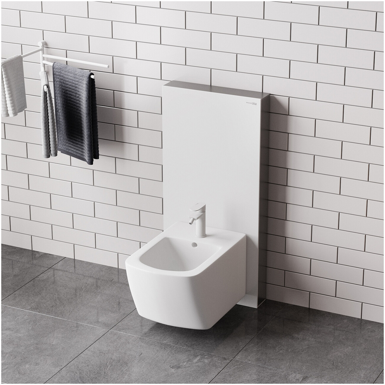 Пристенный модуль инсталляции для биде белый Wasserkraft Naab 86BDT.050.WH - изображение 3