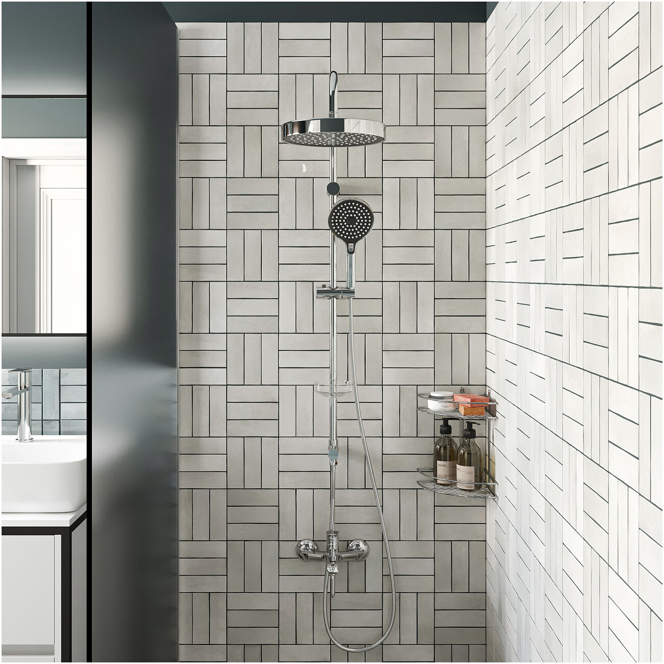 Душевая стойка с верхним душем хром Stworki "Хельсингборг" S18180CR - изображение 6