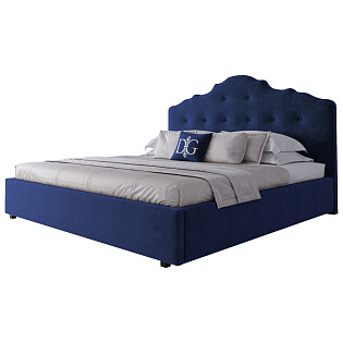 Кровать евро 200х200 синяя Palace