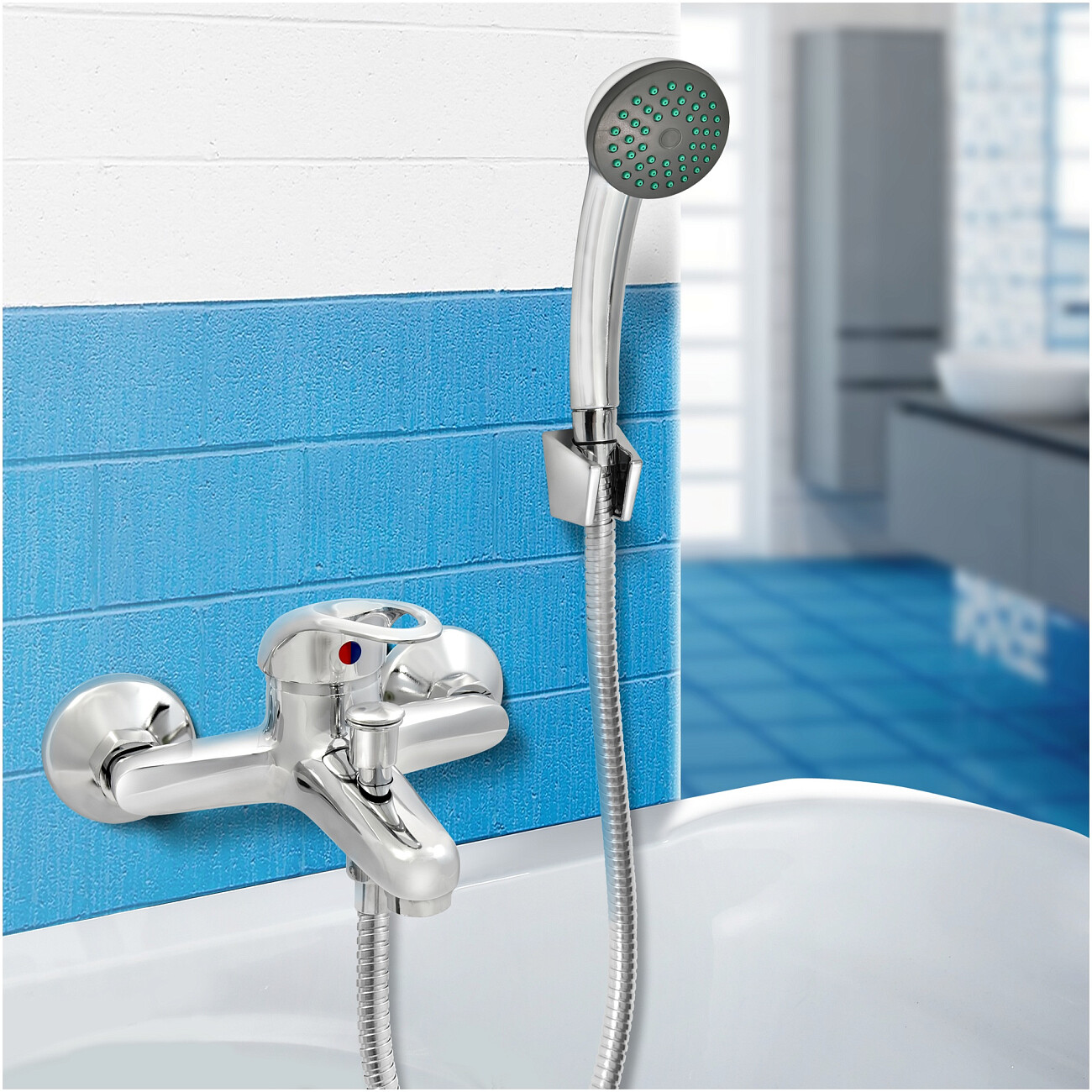 Смеситель для ванны однорычажный с душевым гарнитуром хром Juguni Phoenix JGN0220 0402.614 - изображение 3