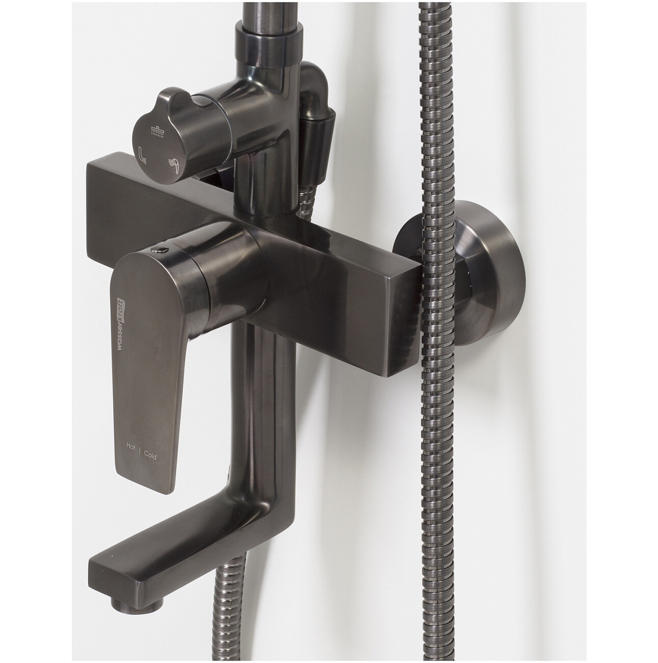 Душевая система со смесителем из латуни оружейная сталь Wasserkraft A18401 - изображение 6