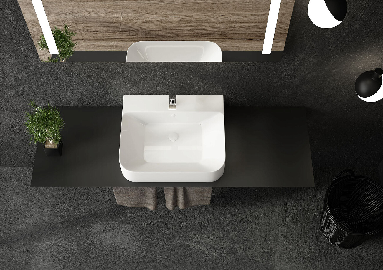 Раковина накладная керамическая прямоугольная 48х55 см белая Stworki 3054-KL - изображение 5