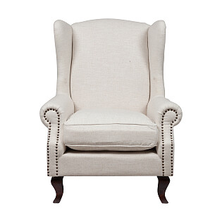Кресло каминное с ушами кремовое Collins Wingback Chair